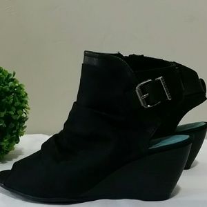 Blowfish Peep toe canvas bootie